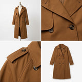 Ruby | Long Double-Breasted Women's Trench Coat with Belt