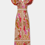 Freya | Women's V-Neck Floral Maxi Dress with Slit