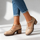 Beatrice | T-Strap Block Heel Loafers