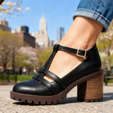 Beatrice | T-Strap Block Heel Loafers
