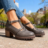 Beatrice | T-Strap Block Heel Loafers
