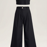 Evie | Cropped Top & Wide-Leg Trouser Set – Modern Elegant Two Piece