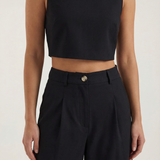 Evie | Cropped Top & Wide-Leg Trouser Set – Modern Elegant Two Piece