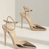 Freya | Women's Pointed Toe Ankle Strap Pumps
