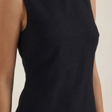 Amber | Women’s Black and White Pleated Midi Dress – Elegant Sleeveless Dress