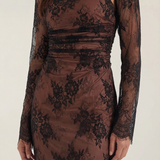 Liora | Long Sleeve Lace Maxi Dress with Square Neck