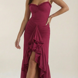 Octavia | High-Low Maxi Dress with Ruffle Detail
