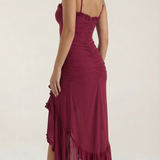 Octavia | High-Low Maxi Dress with Ruffle Detail