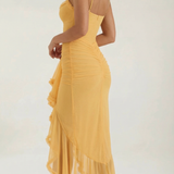 Octavia | High-Low Maxi Dress with Ruffle Detail