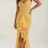 Octavia | High-Low Maxi Dress with Ruffle Detail
