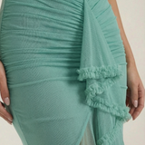 Octavia | High-Low Maxi Dress with Ruffle Detail