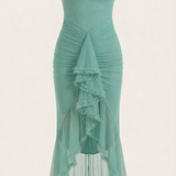Octavia | High-Low Maxi Dress with Ruffle Detail