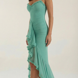Octavia | High-Low Maxi Dress with Ruffle Detail