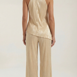 Poppy | Women’s Halter Two Piece Set – Elegant Wide Leg Pants Set