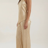 Poppy | Women’s Halter Two Piece Set – Elegant Wide Leg Pants Set