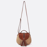Georgia | Compact Straw Crossbody Bag with Tassel Detail
