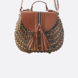 Georgia | Compact Straw Crossbody Bag with Tassel Detail