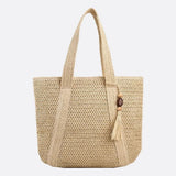 Margot | Oversized Straw Tote with Zip Closure