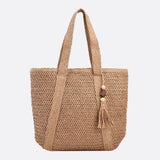 Margot | Oversized Straw Tote with Zip Closure