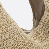 Rosalie | Straw Shoulder Bag with Zip Closure