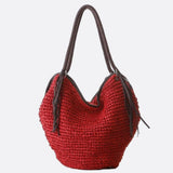 Phoebe | Woven Straw Shoulder Bag with Fringe Details