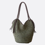 Phoebe | Woven Straw Shoulder Bag with Fringe Details