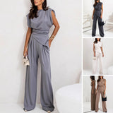 Dahlia | Sleeveless Two-Piece Set with Wide-Leg Trousers