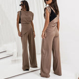 Dahlia | Sleeveless Two-Piece Set with Wide-Leg Trousers