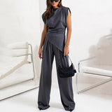Dahlia | Sleeveless Two-Piece Set with Wide-Leg Trousers