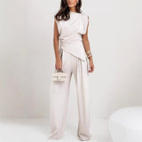 Dahlia | Sleeveless Two-Piece Set with Wide-Leg Trousers