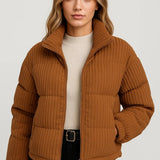 Emery | Short Ribbed Puffer Jacket for Women – Warm & Trendy