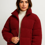 Emery | Short Ribbed Puffer Jacket for Women – Warm & Trendy