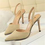 Penelope | Elegant Crystal Heel Mules
