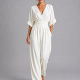 Isla | Denim Summer Jumpsuit with Cinched Waist