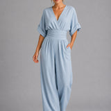 Isla | Denim Summer Jumpsuit with Cinched Waist