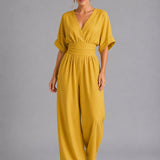 Isla | Denim Summer Jumpsuit with Cinched Waist