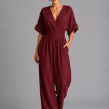 Isla | Denim Summer Jumpsuit with Cinched Waist
